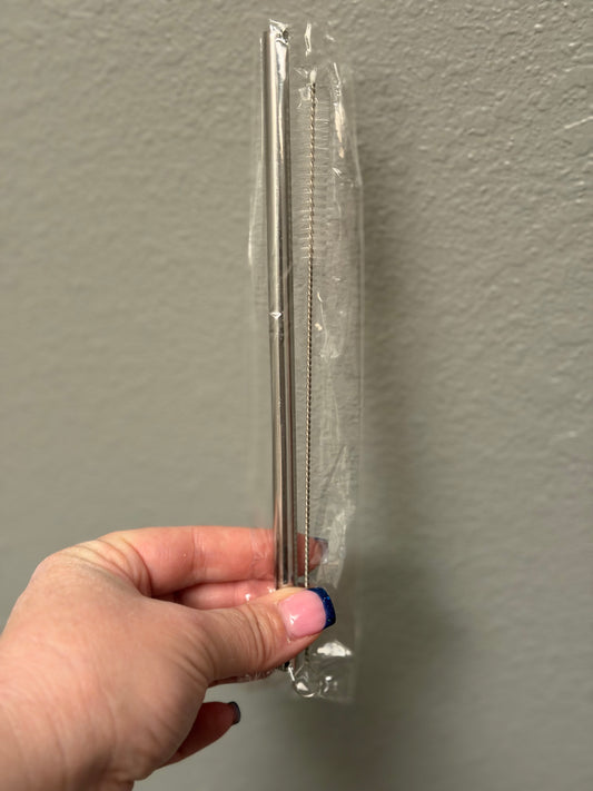 Metal straw w/Cleaner Brush