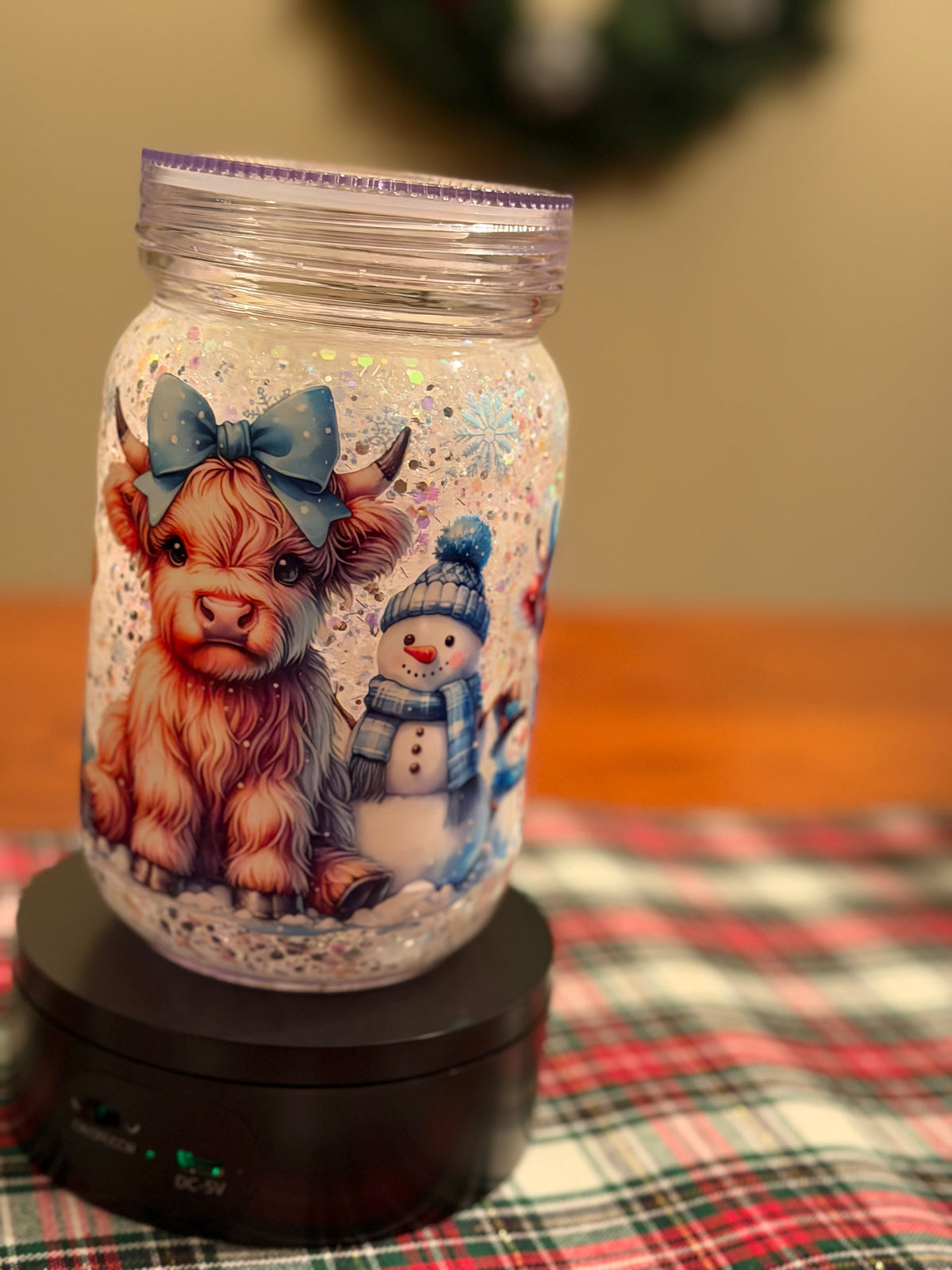 20oz Acrylic Mason Jar Mug - Snowglobe