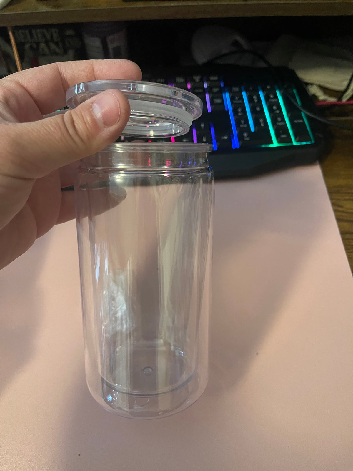 16 oz Acrylic Tumbler - Clear or Colored Lid (BPA Free)